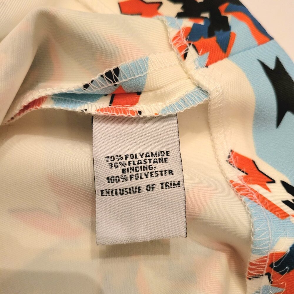 Tanya Taylor White Blue Orange Artsy Abstract Pinwheel Bundy Pencil Skirt Sz 6 - Picture 4 of 7